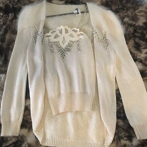 Vintage White Angora Sweater and cami